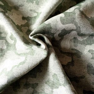jacquard camouflage coton tissu vert