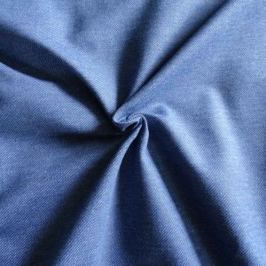 Jersey Denim Bleu Coton Bio Gots Tissu Maille