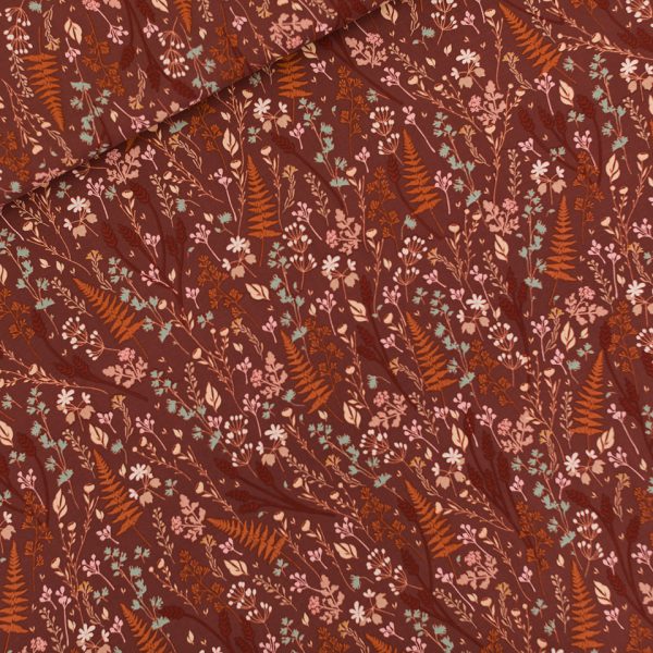 Ferns and flowers Viscose
